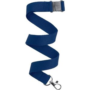 Keycord/lanyard koord - 10x - donkerblauw - met sleutelhanger - 50 cm