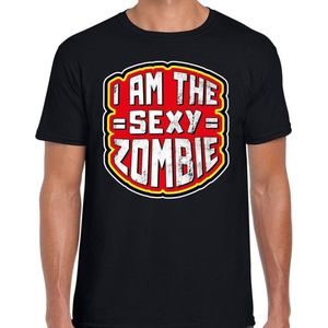 Halloween I am the sexy zombie verkleed t-shirt zwart voor heren - horror shirt / kleding / kostuum XL