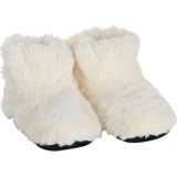 Creme warmte pantoffels/sloffen voor dames - Maat 37-40 - Warme voeten - Warmte/koelte pantoffels creme