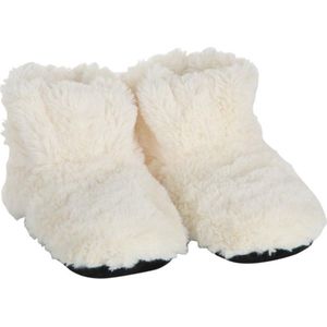 Creme warmte pantoffels/sloffen voor dames - Maat 37-40 - Warme voeten - Warmte/koelte pantoffels creme