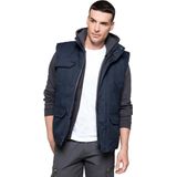 Grote maten outdoor/werk winter vest/bodywamer navy blauw voor heren - Herenkleding/dikke jassen plus size - Mouwloze outdoor buiten werk vesten