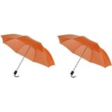2x Kleine paraplus oranje 93 cm - Paraplu's