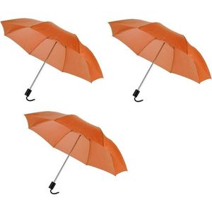 3x Kleine paraplus oranje 93 cm - Paraplu's