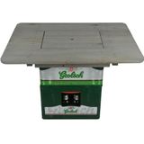 Bierkrat Salontafel/Eettafel/Statafel 57 X 78 cm - Grey Wash Tafelblad - Cadeau Voor Papa/Mannen