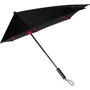 Zwarte STORMaxi paraplu met rood frame 100 cm - Paraplu's
