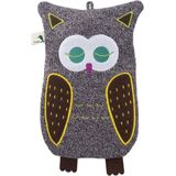 Warmwaterkruik - Grijs - Uilen Hoes - 0,8 Liter - Polyester