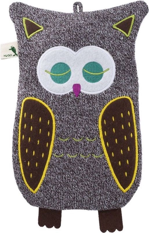 Warmwaterkruik - Grijs - Uilen Hoes - 0,8 Liter - Polyester