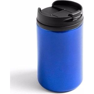 10x Warmhoudbekers/warm houd bekers metallic blauw 320 ml