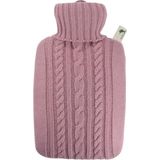 Luxe kruik pastel roze met inhoud van 1,8 liter - Warmwaterkruiken met gebreide hoes/kruikenzak