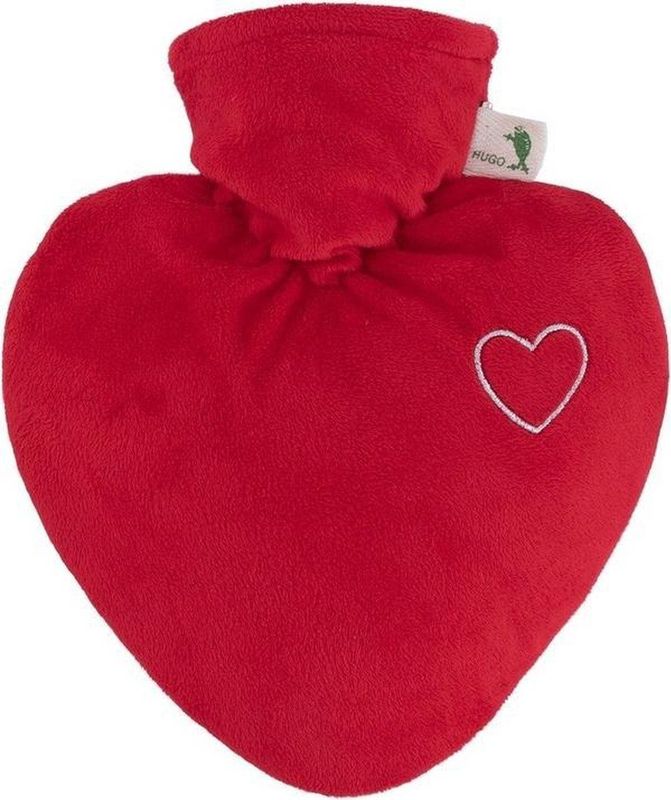 Kruik rood hart met inhoud van 1 liter - Warmwaterkruiken van duurzaam/gerecycled kunststof - Valentijn cadeautje