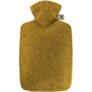 Kruik okergeel met inhoud van 2 liter - Warmwaterkruiken met vilt look hoes/kruikenzak