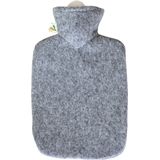 Kruik grijs met inhoud van 2 liter - Warmwaterkruiken met vilt look hoes/kruikenzak