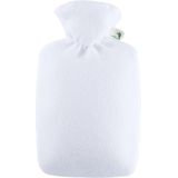 Kruik fleece wit met inhoud van 1,8 liter - Warmwaterkruiken met fleece hoes/kruikenzak
