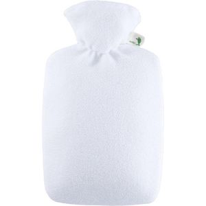 Kruik fleece wit met inhoud van 1,8 liter - Warmwaterkruiken met fleece hoes/kruikenzak