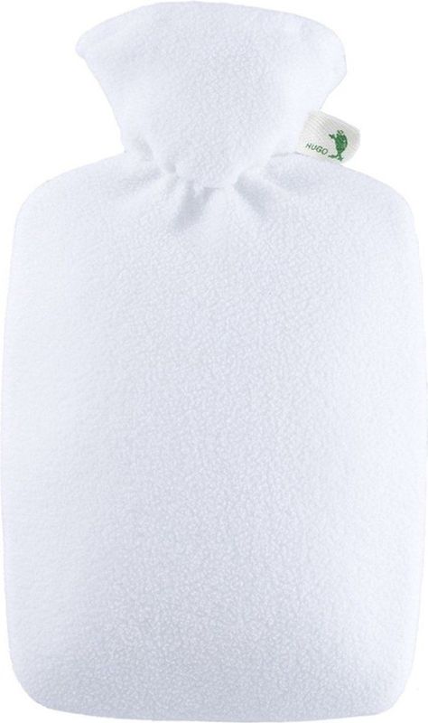 Kruik fleece wit met inhoud van 1,8 liter - Warmwaterkruiken met fleece hoes/kruikenzak