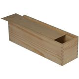 Houten opbergkist/doosje met schuifdeksel 33,5 x 9 x 9,5 cm - Opbergkistje/opbergdoosje - Keuken accessoires