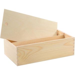 Houten Opbergkist/Doosje met Schuifdeksel 35,5 X 20 X 10,8 cm - Opbergkistje/Opbergdoosje