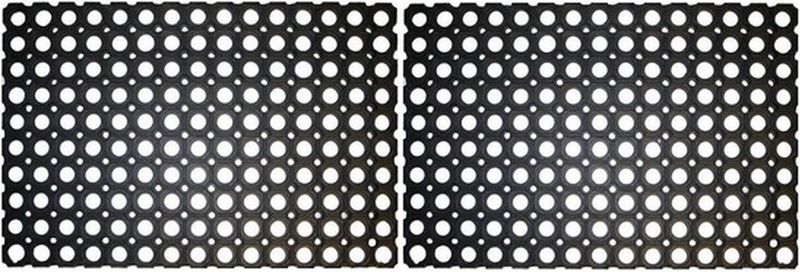 2x Rubberen deurmat - 60 x 40 cm - buitenmat - Deurmatten/buitenmatten