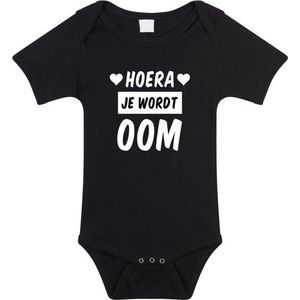 Hoera - Je Wordt Oom - Rompertje - Zwart - Babykleding