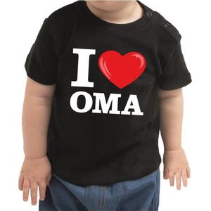 I love oma cadeau t-shirt zwart voor baby kinderen - jongen meisje 62