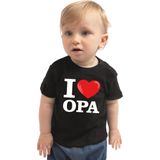 I love opa cadeau t-shirt zwart voor baby kinderen - jongen meisje 62