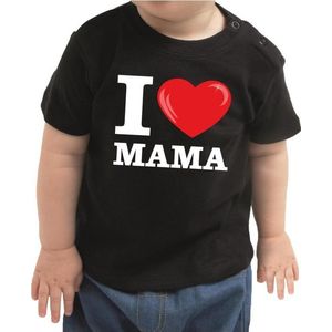 I love mama cadeau t-shirt zwart voor baby kinderen - jongen meisje 62
