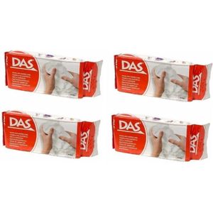 Dasklei Boetseer klei - 4x - 500 gram - wit - hobby materiaal - knutselen - kleien - kinderen