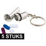 Pillendoosjes - Aluminium - 5 Stuks - Met Schroefsluiting