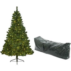 Kunst kerstboom Imperial Pine met verlichting en opbergzak - 770 takken - 210 cm dennengroen - Kunstkerstbomen en opbergzakken