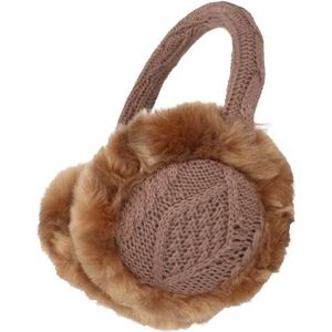 Pluche oorwarmers bruin voor volwassenen - Warme winter oorwarmers voor dames