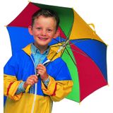 2x Gekleurde kinder paraplu's 72 cm - Paraplu's voor kinderen
