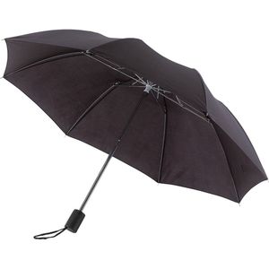 2x Opvouwbare paraplus zwart 85 cm - Uitklapbare paraplu's