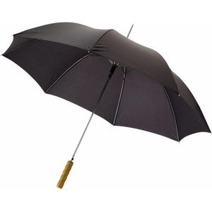 2x Automatische paraplu's met houten handvat zwart 82 cm -  Regenbescherming