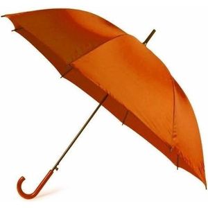 2x Oranje paraplu's 107 cm polyester/kunststof - Paraplu's
