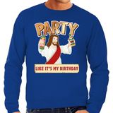 Foute Kersttrui - Party Jezus - Blauw - Kerstkleding