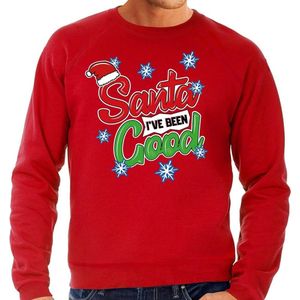 Foute Kersttrui / sweater - Santa I have been good - rood voor heren - kerstkleding / kerst outfit XXL