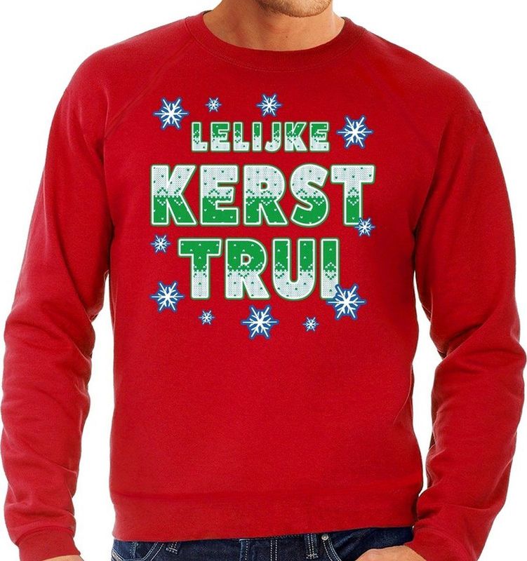 Bellatio Decorations - Foute Lelijke Kersttrui - Rood - Sweater