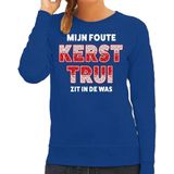 Foute - Kersttrui - Blauw - Dames - Kerstkleding