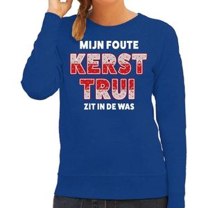 Foute kersttrui / sweater Mijn foute kersttrui zit in de was blauw voor dames - kerstkleding / christmas outfit XL