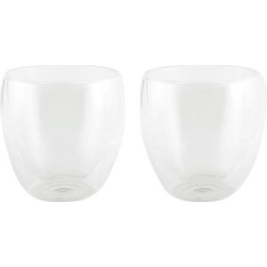 2x Luxe dubbelwandige theeglazen 200ml - Keuken accessoires - Koffie/thee bekers en glazen