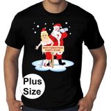 Bellatio Decorations - Fout Kerst T-shirt - Zwart - Plus Size - XXXL