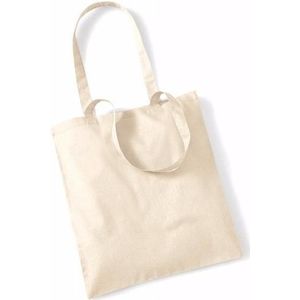 20x Katoenen schoudertasjes naturel 42 x 38 cm - 10 liter - Shopper/boodschappen tas - Tote bag - Draagtas