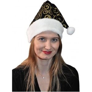 10x Zwart met gouden kerstmuts
