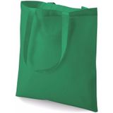 30x Katoenen schoudertasjes groen 42 x 38 cm - 10 liter - Shopper/boodschappen tas - Tote bag - Draagtas