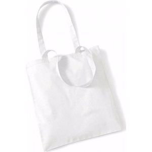 30x Katoenen schoudertasjes wit 42 x 38 cm - 10 liter - Shopper/boodschappen tas - Tote bag - Draagtas