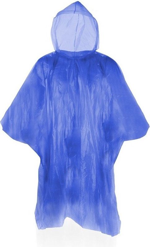 Wegwerp Regenponcho - Blauw - Kunststof - 10 Stuks