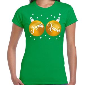 Bellatio Decorations - Fout Kerst T-shirt - Groen - Katoen