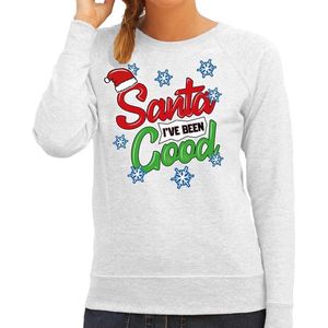 Foute kersttrui / sweater Santa I have been good grijs dames - kerst truien