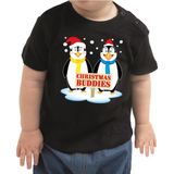 Kerstshirt t-shirt zwart - Christmas buddies voor baby kinderen - jongen meisje 62