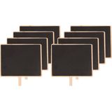 8x Schoolbord memo bordje met knijper 15 x 12 cm - wanddecoratie
